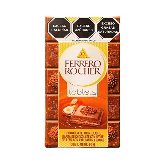 Imagen de Barra de chocolate con leche rellena con avellanas y cacao Ferrero Rocher Tablets 90g