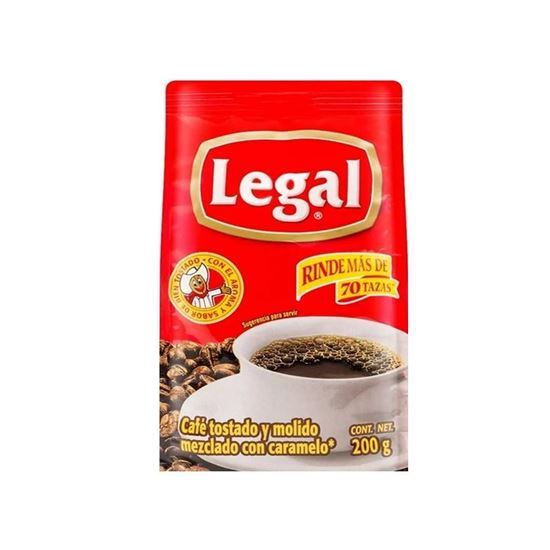 Imagen de Café tostado y molido mezclado con caramelo Café Legal bolsa de 200g