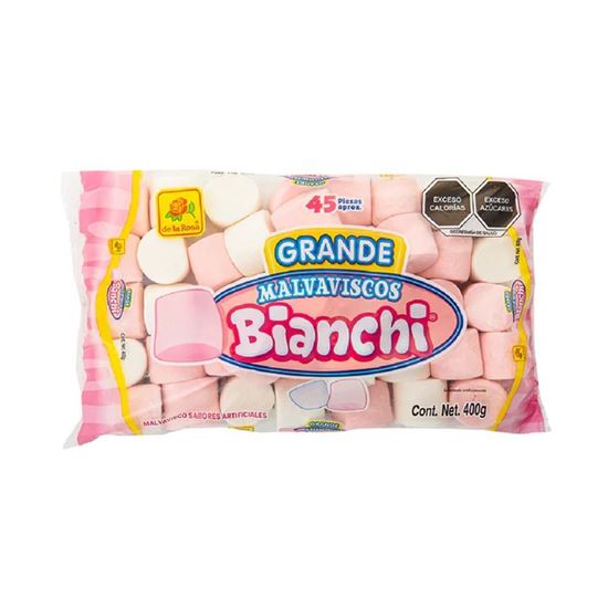 Imagen de Bombones rosas y blancos De la Rosa Malvaviscos Bianchi Grande 45 pzas aprox. (400g)