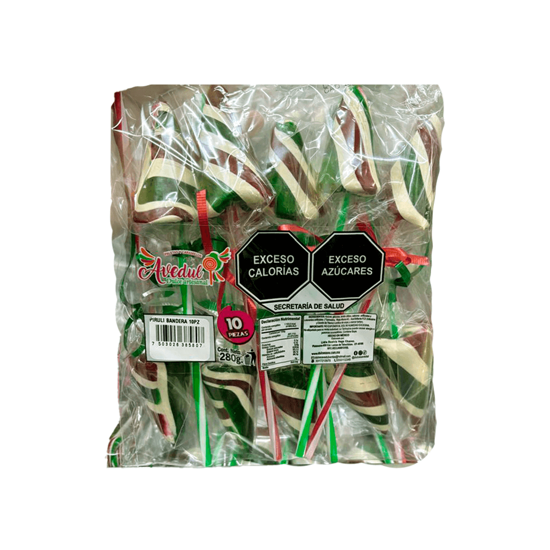 Imagen de Paleta pirulí de caramelo tricolor Avedul 10 pzas (280g)