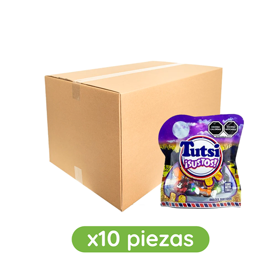 Imagen de Dulces surtidos Tutsi ¡Sustos! edición especial Halloween caja con 10 bolsas de 144g