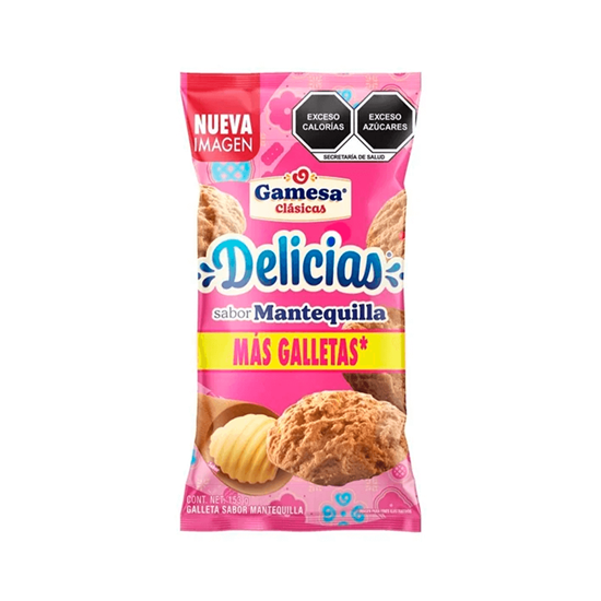 Imagen de Galletas sabor mantequilla Gamesa Clásicas Delicias 153g