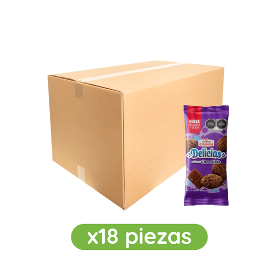 Imagen de Galletas sabor chocolate Gamesa Clásicas Delicias caja con 18 pzas de 153g c/u (2.754kg)