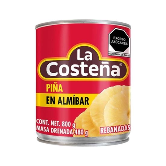 Imagen de Piña en almíbar en rebanadas La Costeña en lata 800g