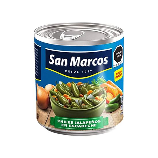 Imagen de Chiles jalapeños en escabeche San Marcos en lata 215g