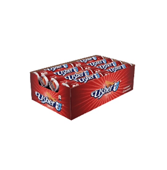 Imagen de Pastillas comprimidas sabor canela Usher en tubo caja con 12 pzas de 28g c/u (336g)