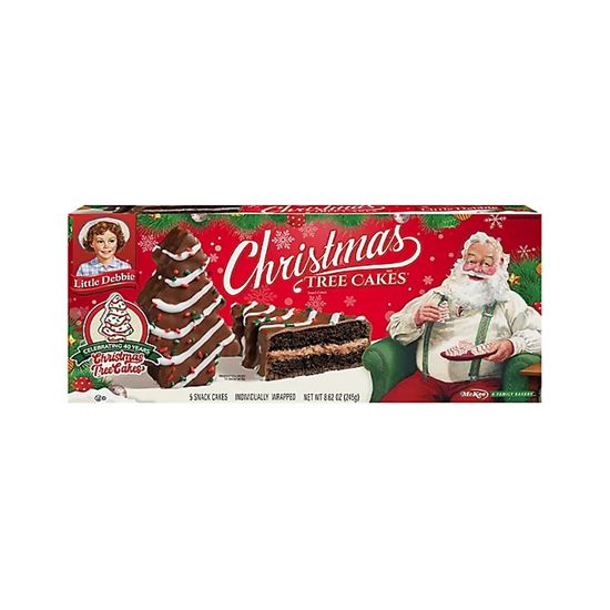 Imagen de Pastelito sabor chocolate con forma de árbol de navidad Little Debbie Christmas Tree Cakes 5 pzas (245g)