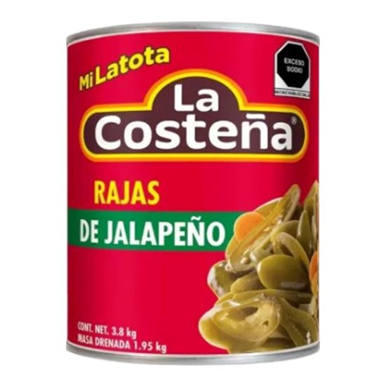 Imagen de Rajas de chile jalapeño La Costeña Mi Latota 3.8kg