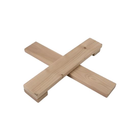 Imagen de Base de madera para árbol de navidad de hasta 3m (incluye 4 clavos)