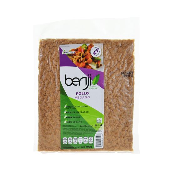 Imagen de Imitación pollo 100% vegano con proteína de soya Benji Plantbased Gourmet 400g