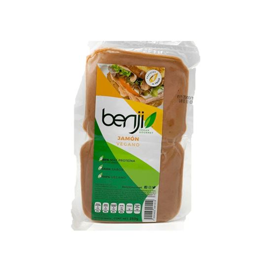 Imagen de Jamón 100% vegano con proteína de trigo Benji Plantbased Gourmet 250g