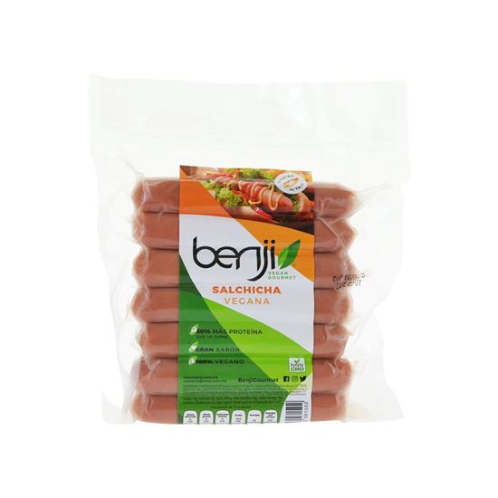 Imagen de Salchicha 100% vegana con proteína de trigo Benji Plantbased Gourmet 250g