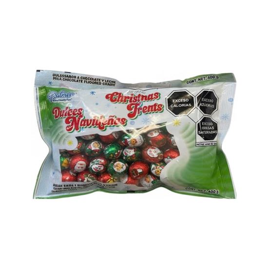 Imagen de Chocolates con envolturas decoradas de Navidad Palmer Dulces Navideños Christmas Treats 500g