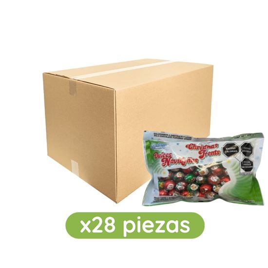 Imagen de Chocolates con envolturas decoradas de Navidad Palmer Dulces Navideños Christmas Treats caja con 28 pzas de 500g c/u (14kg)