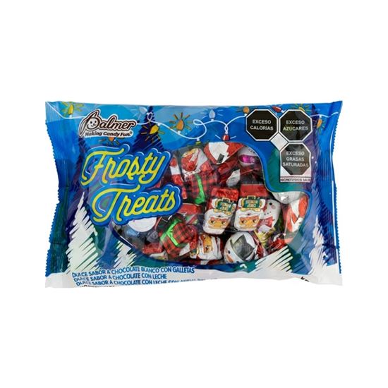 Imagen de Dulce sabor chocolate blanco con galletas con envolturas decoradas de Navidad Palmer Frosty Treats 500g