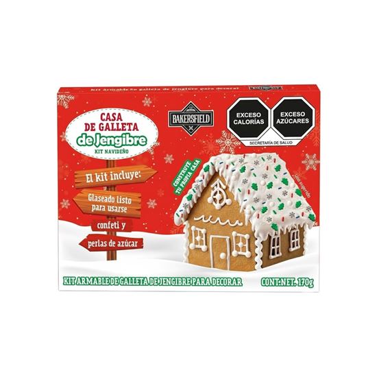 Imagen de Kit navideño armable de casa de galleta de jengibre para decorar Bakersfield 170g