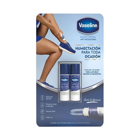 Imagen de Bálsamo corporal anti-rozaduras Vaseline en barra 2 pack de 40g c/u