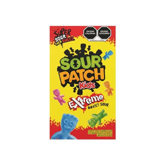 Imagen de Caramelo suave acidulado Sour Patch Kids Extreme caja con 4 paquetes de 90g c/u (360g)
