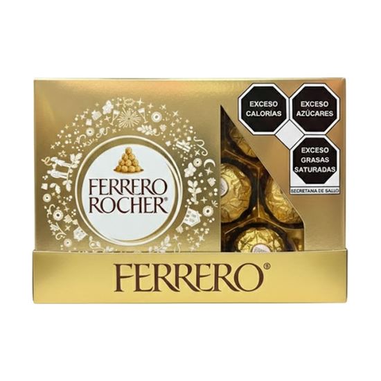 Imagen de Chocolates Ferrero Rocher caja cartón edición Navideña 10 pzas (125g)