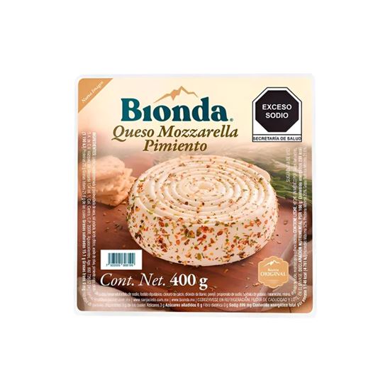 Imagen de Queso mozzarella con pimiento Bionda 400g