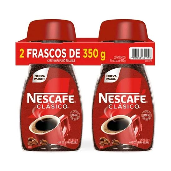 Imagen de Café soluble Nescafé Clásico 2 pzas de 350g c/u (700g)