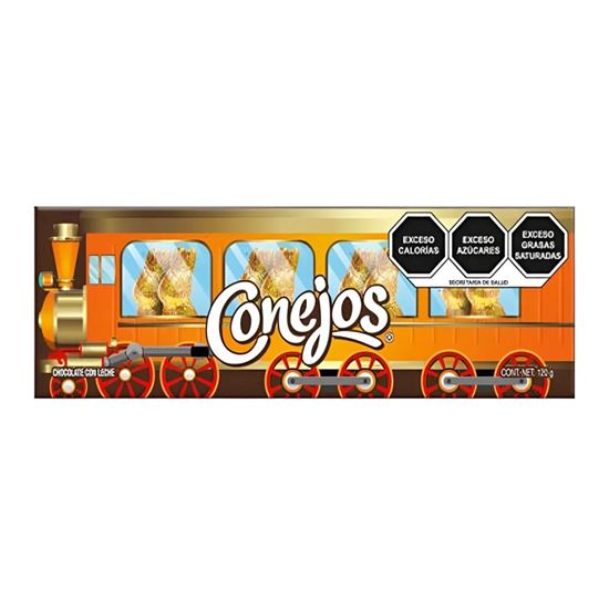 Imagen de Chocolate con leche Turín Conejos caja tren navideño con 6 pzas (120g)