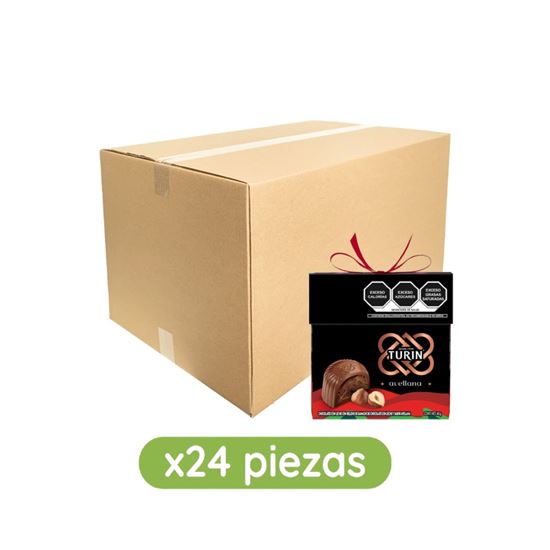 Imagen de Chocolates con relleno suave sabor avellana Turín caja regalo 24 pzas de 40g c/u (960g)