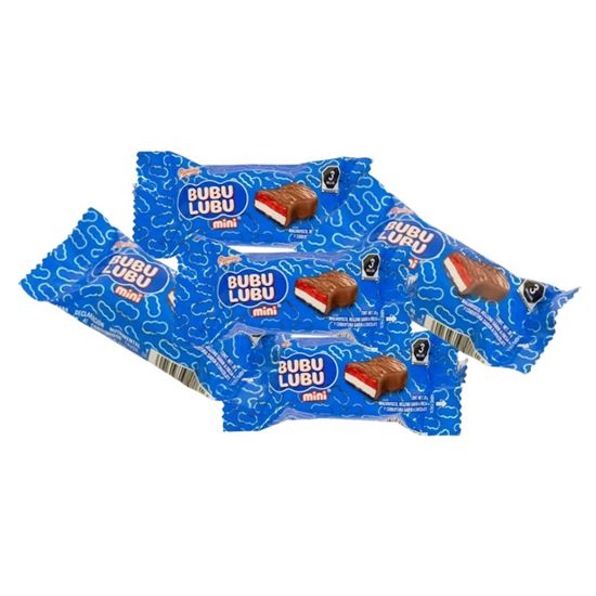 Imagen de Malvavisco relleno sabor fresa cubierto con chocolate Ricolino Bubulubu Mini (20g c/u) a granel