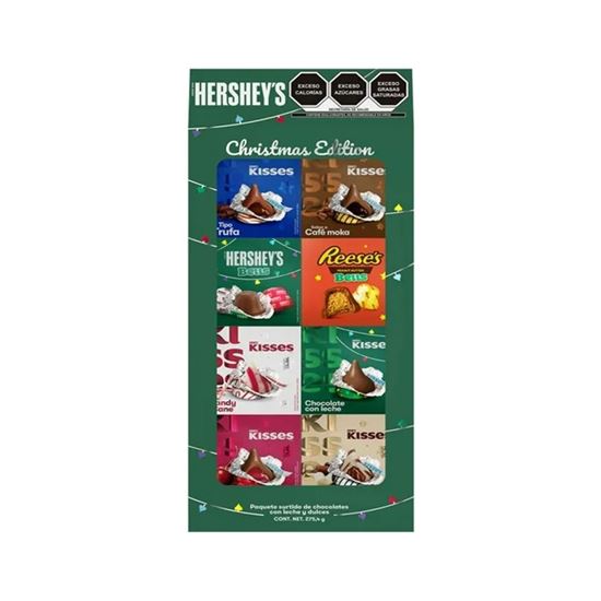 Imagen de Paquete surtido de chocolates con leche y dulces navideños Hershey's Christmas Edition 8 cajitas (275.4g)