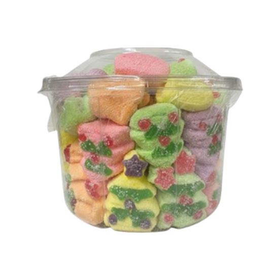 Imagen de Malvavisco con gomita en forma de pinos navideños de colores D'Eliz 45 pzas (430g)