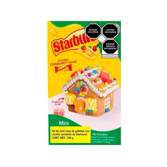 Imagen de Mini kit para decorar casa de galleta de jengibre con dulces Starburst 198g
