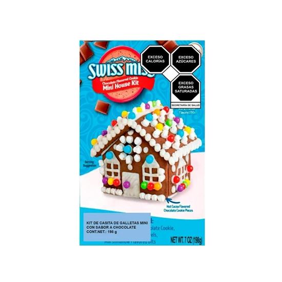 Imagen de Mini kit para decorar casa de galleta sabor chocolate con dulces Swiss Miss 198g