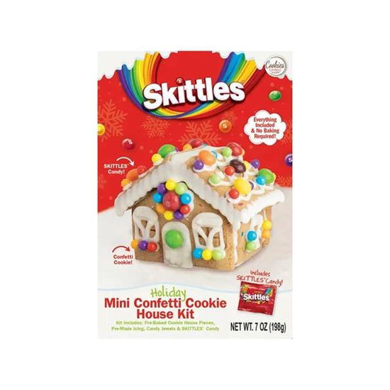 Imagen de Mini kit para decorar casa de galleta con dulces Skittles 198g