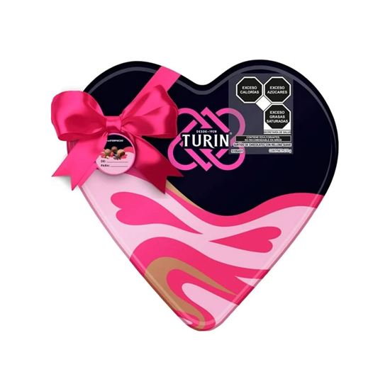 Imagen de Chocolates con relleno de sabores surtidos Turín caja metálica corazón 270g