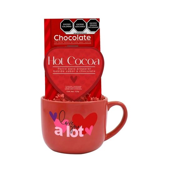 Imagen de Regalo de San Valentín mega taza, chocolates (120g) y polvo para preparar chocolate (13.5g) Galería del Chocolate