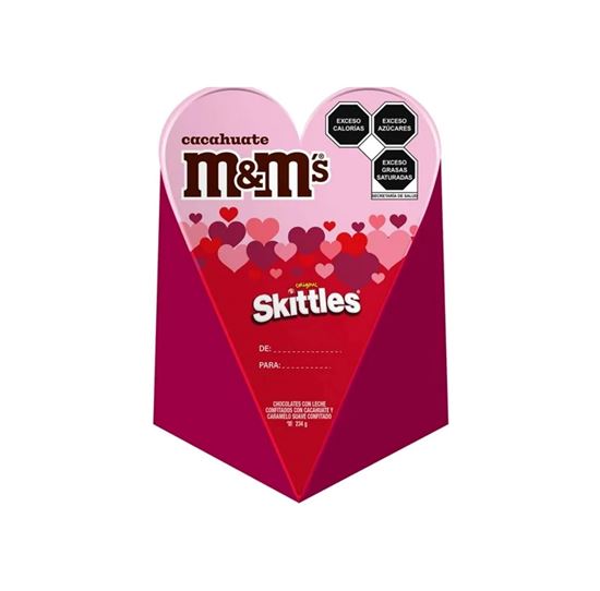 Imagen de Surtido de chocolates y caramelos confitados edición especial San Valentín M&M's y Skittles 234g