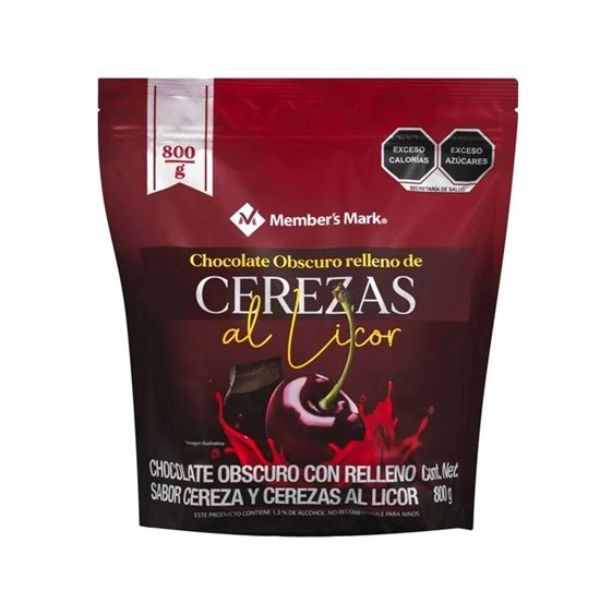 Imagen de Chocolate obscuro relleno de cerezas al licor Member’s Mark 800g