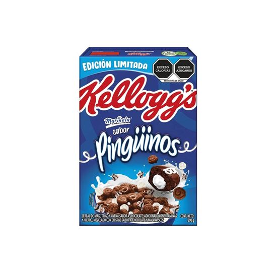 Imagen de Cereal sabor chocolate y malvaviscos edición limitada Kellogg's Pingüinos Marinela 290g