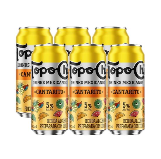 Imagen de Bebida preparada con tequila Topo Chico Drinks Mexicanos Cantarito paquete de 6 latas de 473ml c/u