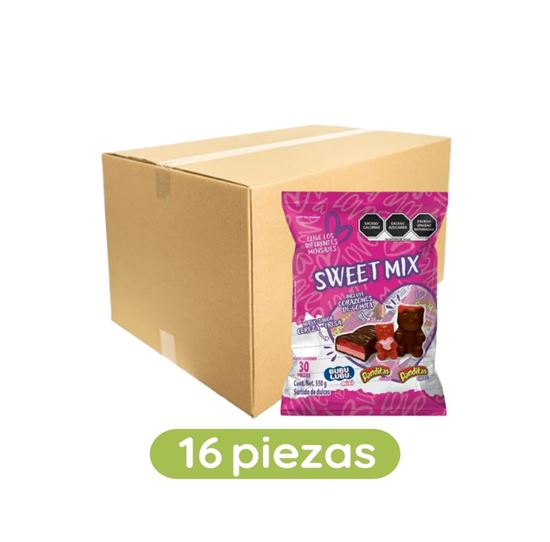Imagen de Surtido de dulces (Bubu Lubu, Panditas Cursis y Panditas Choco) Ricolino Sweet Mix caja con 16 bolsas de 550g c/u (8.8kg)