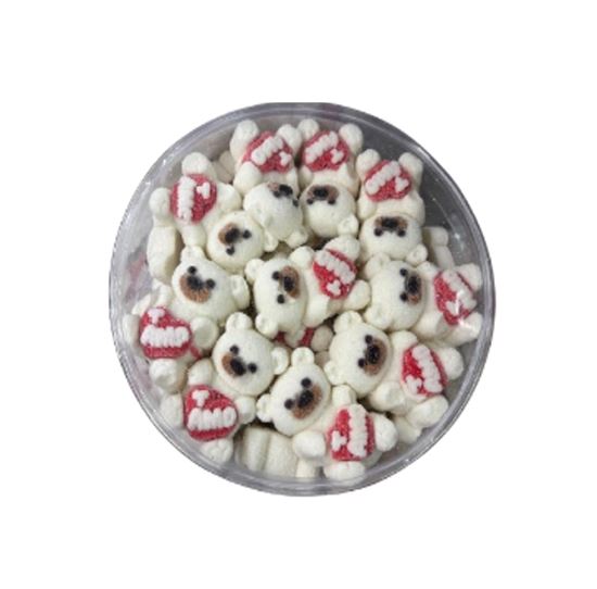 Imagen de Bombón en forma de osito de peluche con corazón “te amo” Ay Gummy Teddy Blanco 40 pzas