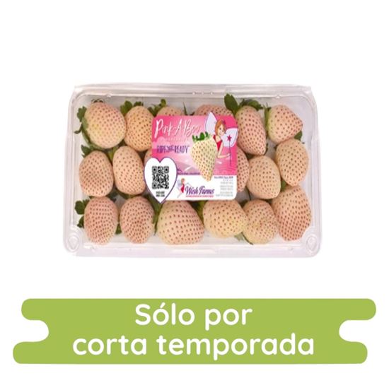 Imagen de Fresa piña albina importada Pink-A-Boo Pineberries en domo 283g