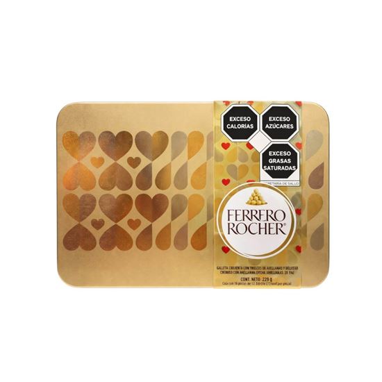 Imagen de Chocolates Ferrero Rocher caja metálica edición San Valentín 18 pzas (225g)