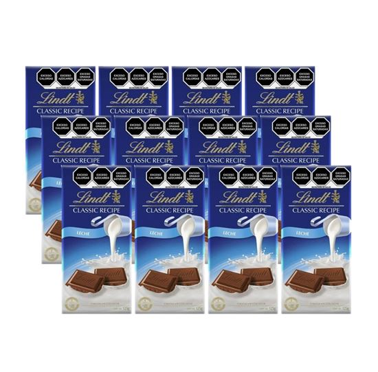 Imagen de Chocolate con leche Lindt Classic Recipe Leche en barra caja con 12 pzas de 125g c/u (1.5kg)