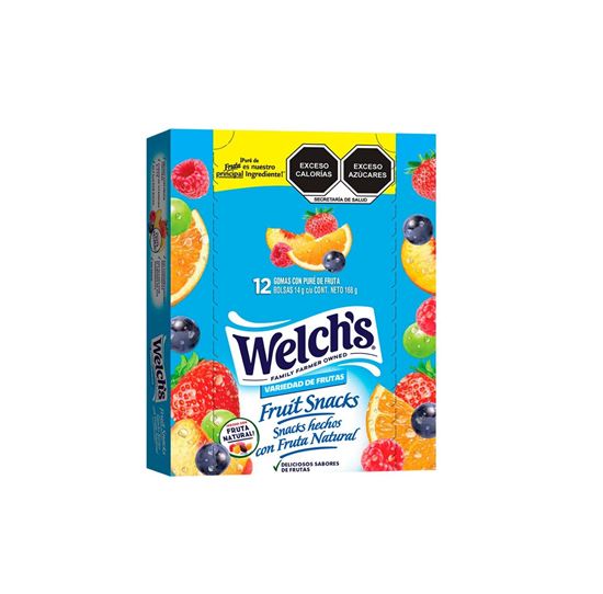 Imagen de Gomitas con puré de fruta Welch's Fruit Snacks caja con 12 bolsas de 14g c/u (168g)