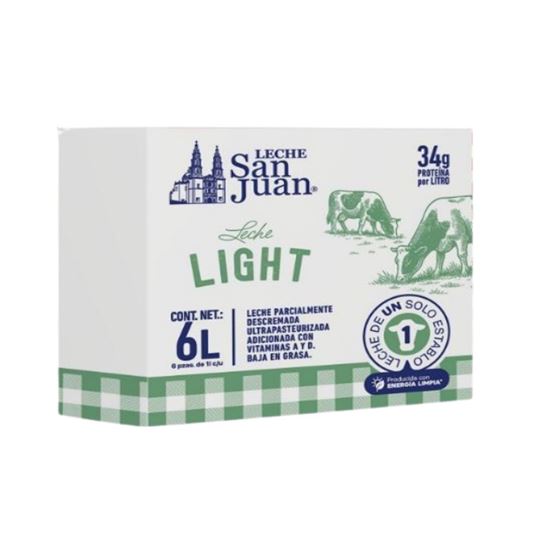 Imagen de Leche light alta en proteína San Juan caja con 6 pzas de 1L c/u