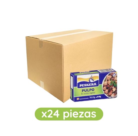 Imagen de Pulpo en aceite vegetal Peskera caja con 24 pzas de 111g c/u