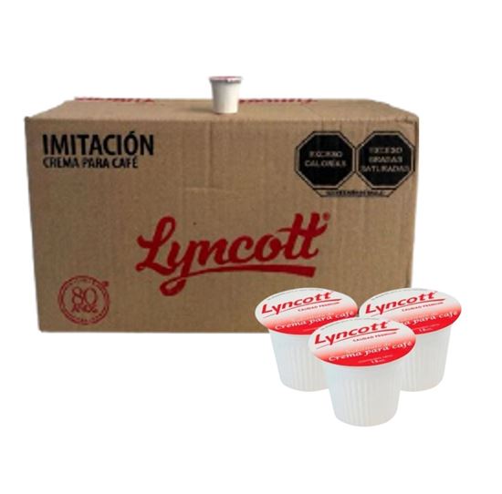 Imagen de Imitación crema para café en presentación individual Lyncott caja con 400 pzas de 10ml c/u (4L)