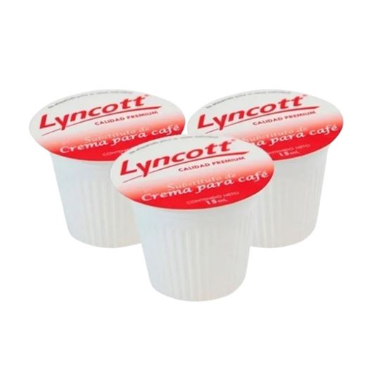 Imagen de Imitación crema para café en presentación individual Lyncott paquete con 20 cápsulas a granel de 10ml c/u (200ml)