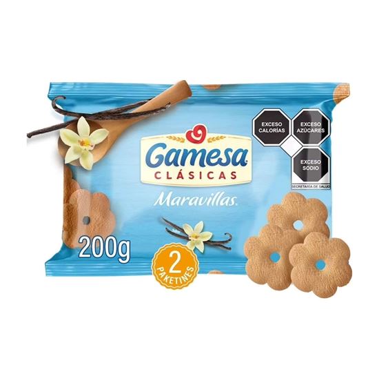 Imagen de Galletas sabor vainilla Gamesa Clásicas Maravillas paquete con 2 rollos de 100g c/u (200g)